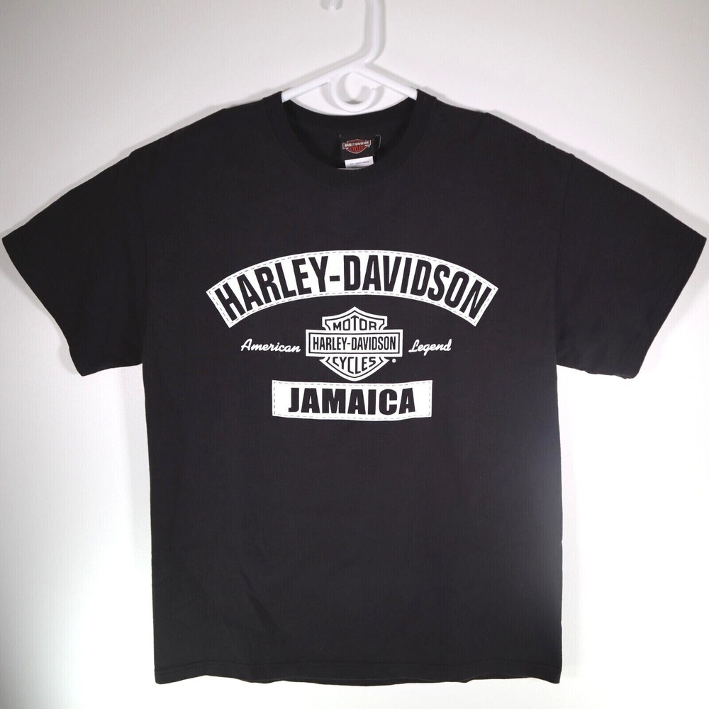 Harley-Davidson Motocycles Jamaica TShirt Mens Large Black Double Sided